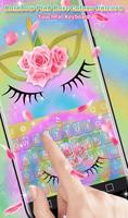 Rainbow Rose Galaxy Unicorn Cat Keyboard Theme Screenshot 2