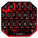 Tema del teclado negro rojo liso APK