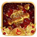 Red Gold Rose Keyboard Theme APK