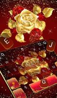 Red Gold Rose Poster