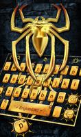 Lustrous Golden Spider Keyboard Theme Affiche