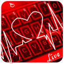 Live 3D Red Neon Heart Keyboard Theme aplikacja