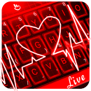 Corazón rojo de neón Tema del Teclado APK