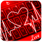 Live 3D Red Neon Heart Keyboard Theme ไอคอน