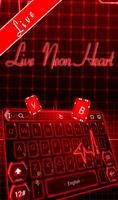 Live 3D Red Neon Heart Keyboard Theme syot layar 3