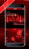 برنامه‌نما Live 3D Red Neon Heart Keyboard Theme عکس از صفحه