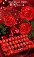 Romantic Love Red Rose Keyboard Theme poster