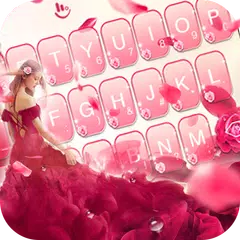 Red Rose Girl Keyboard Theme