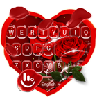 Romantic Red Rose Flower Keyboard Theme icône