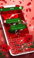 Romantic Red Rose Flower Keyboard Theme imagem de tela 1