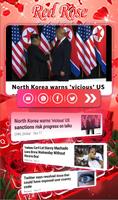 Romantic Red Rose Flower Keyboard Theme imagem de tela 2