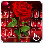 Romantic Flower Red Rose Sparkling Keyboard Theme ikon