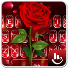 Romantic Flower Red Rose Sparkling Keyboard Theme ícone