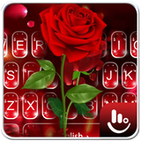 Romantic Flower Red Rose Sparkling Keyboard Theme icône
