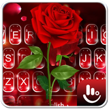 Hoa lãng mạn Red Rose Sparkling Chủ đề bàn phím biểu tượng