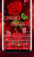 Romantic Flower Red Rose Sparkling Keyboard Theme 截圖 1