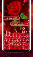 Romantic Flower Red Rose Sparkling Keyboard Theme スクリーンショット 1