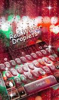 Red Water Droplets Affiche