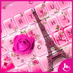 Pink Romantic Rose Paris Keyboard Theme