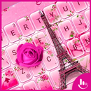 Pink Romantic Rose Paris Keyboard Theme APK