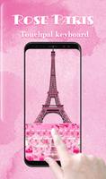 Pink Romantic Rose Paris Keyboard Theme captura de pantalla 2