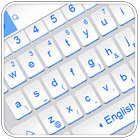 Simple White Blue Keyboard Theme icône