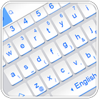 Simple White Blue Keyboard Theme ícone