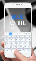 Simple White Blue Keyboard Theme Affiche