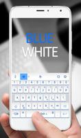 Simple White Blue Keyboard Theme Cartaz