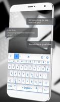 Simple White Blue Keyboard Theme imagem de tela 1