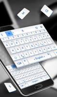 Simple White Blue Keyboard Theme capture d'écran 2