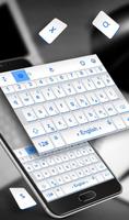 Simple White Blue Keyboard Theme imagem de tela 2