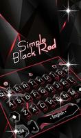 Бизнес-простая черная красная тема для клавиатуры постер