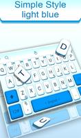 Simple White Blue الملصق