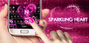 Tema de teclado gratuito Sparkling Heart