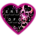 Sparkling Purple Heart Keyboard Theme ikon