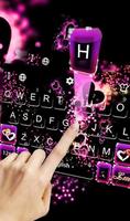 Sparkling Purple Heart Keyboard Theme الملصق