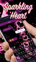 Sparkling Purple Heart Keyboard Theme تصوير الشاشة 1