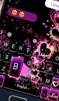 Sparkling Purple Heart Keyboard Theme تصوير الشاشة 2