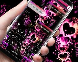 Tema de teclado gratuito Sparkling Heart Cartaz