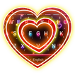 Sparkling Neon Heart Keyboard Theme