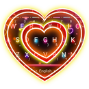 Sparkling Neon Heart Keyboard Theme APK