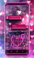 Sparkling Neon Purple Hearts Light Keyboard Theme Screenshot 1
