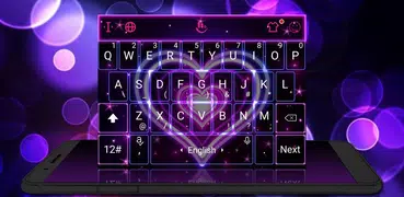 Sparkling Purple Heart Keyboard Theme