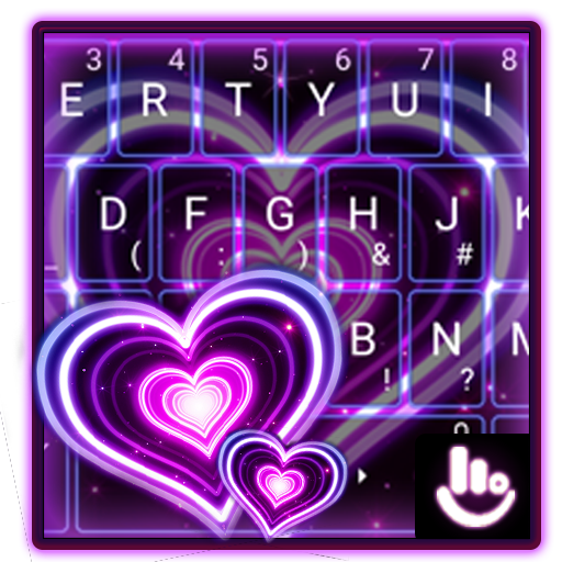Sparkling Purple Heart Keyboard Theme