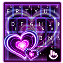Тема для клавиатуры Искрящееся пурпурное сердце APK