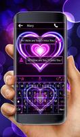 Тема для клавиатуры Искрящееся пурпурное сердце скриншот 1