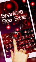 Live 3D Sparkling Red Star Keyboard Theme الملصق