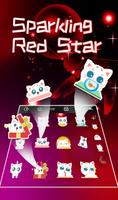 Live 3D Sparkling Red Star Keyboard Theme تصوير الشاشة 3