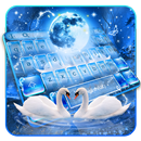 APK Magical Night Swan Couple Keyboard